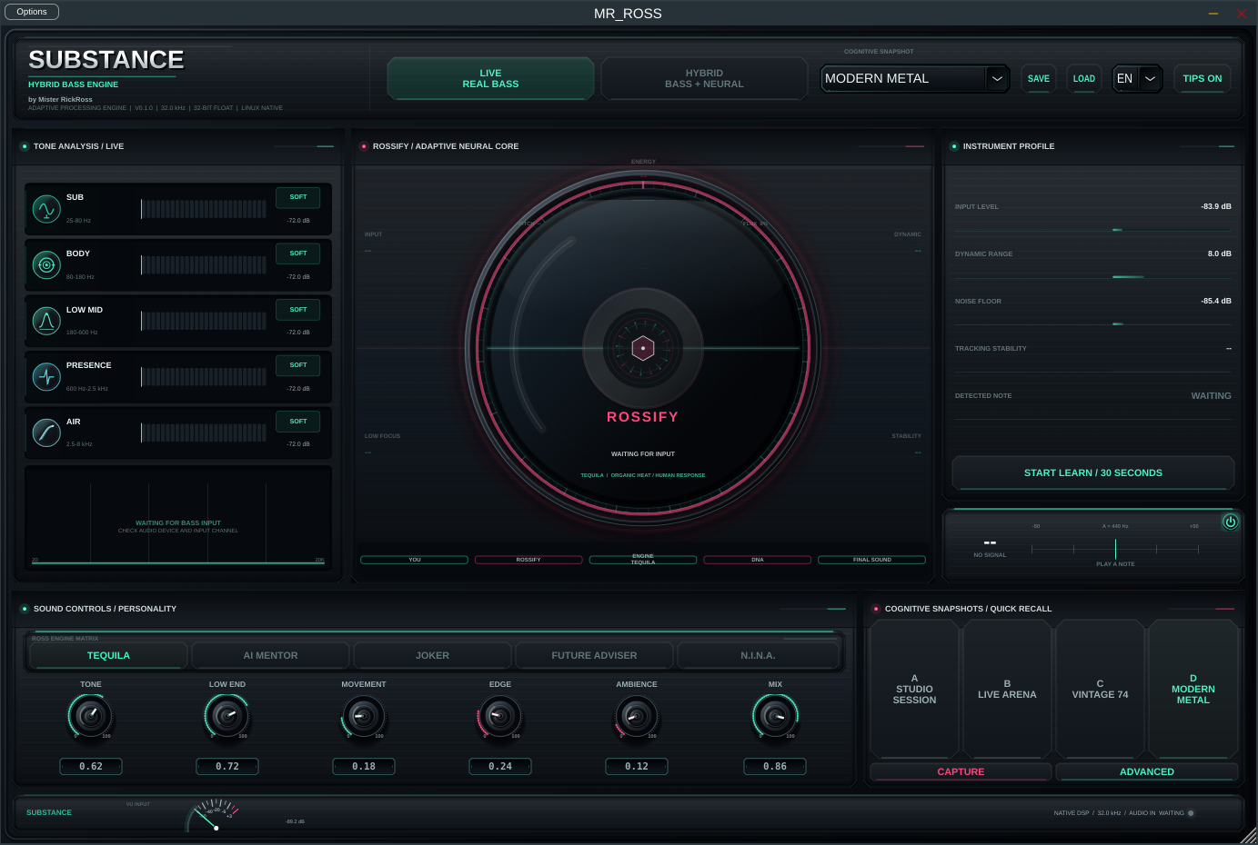 Interface principal do SUBSTANCE